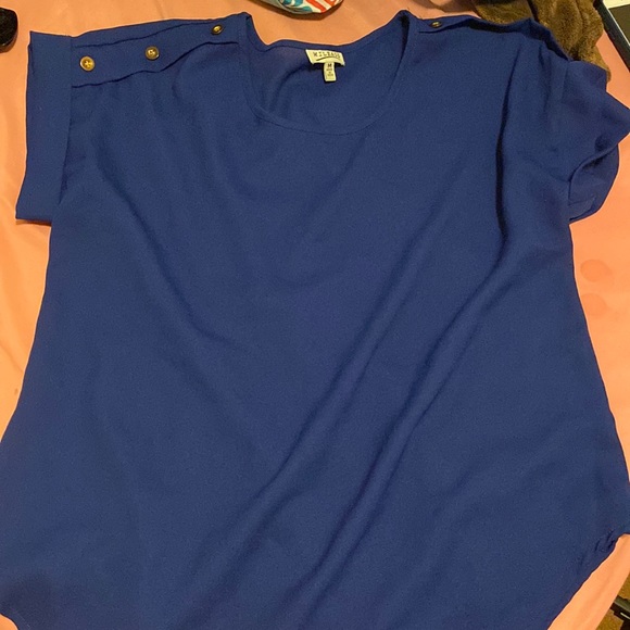 mileage Tops - Blue dress shirt